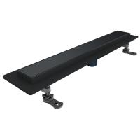 Трап линейный (душевой лоток) черный Vimarr G-2 516G243003050 300 мм с вертикальным выходом D50 мм, с решеткой под плитку (перевертыш)