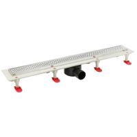 Трап линейный (душевой лоток) Vimarr A.1 517A31011050 1000 мм с рамкой из нержавеющей стали, с горизонтальным выходом D50 мм, с решеткой хром