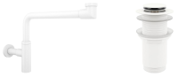 Набор 2 в 1 Vimarr Drainage 5180082002, сифон для раковины, донный клапан без перелива, матовый белый