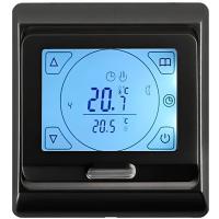 540TM91.716-1022 Терморегулятор Vimarr (черный) сенсорный программируемый с ЖК дисплеем и двумя датчиками/до3,5 кВт (встраиваемый) 540TM91.716-1022