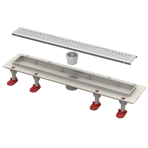 Трап линейный (душевой лоток) Vimarr A.1 517A45011050 500 мм с вертикальным выходом D50 мм, с решеткой хром