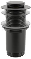 Металлический донный клапан без перелива для раковины Vimarr Drainage 5190023000, черный матовый Металлический донный клапан без перелива для раковины Vimarr Drainage 5190023000, черный матовый