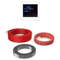 Греющий кабель (секция нагревательная) Vimarr L 541L700KS38-220B-M1-24 38м 684 Вт (3,5-4,67 м2) с белым зеркальным программируемым сенсорным терморегулятором