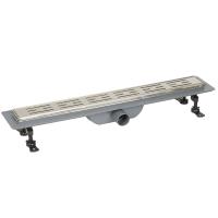 Трап для душа линейный (душевой лоток) Vimarr D-1 516D138011040 800 мм с рамкой из нержавеющей стали, с горизонтальным выходом D40/50 мм, с решеткой хром