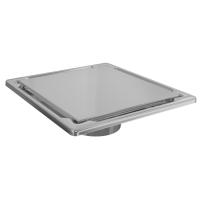 Трап квадратный душевой Vimarr H-2 515H241011050 10х10 см с рамкой из нержавеющей стали, с вертикальным выходом D50 мм, решетка под плитку (перевертыш)