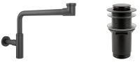 Набор 2 в 1 Vimarr Drainage 5180083002, сифон для раковины, донный клапан без перелива, матовый черный