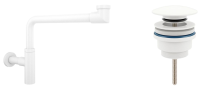 Набор 2 в 1 Vimarr Drainage 5180082003, сифон для раковины, донный клапан универсальный, матовый белый