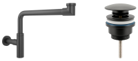 Набор 2 в 1 Vimarr Drainage 5180083003, сифон для раковины, донный клапан универсальный, матовый черный