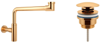 Набор 2 в 1 Vimarr Drainage 5180084003, сифон для раковины, донный клапан универсальный, золото