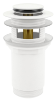 Металлический донный клапан с переливом для раковины Vimarr Drainage 5190012000, матовый белый Металлический донный клапан с переливом для раковины Vimarr Drainage 5190012000, матовый белый