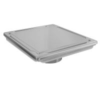 Трап квадратный душевой Vimarr F-2 515F241011050 10х10 см с рамкой из нержавеющей стали, с вертикальным выходом D50 мм, решетка под плитку (перевертыш)