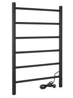 Полотенцесушитель электрический Vimarr Kaskad Mega LNK-LMVMRKeT58BM 500х800 лесенка, с термостатом и скрытым подключением, черный матовый (муар)