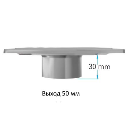 Трап квадратный душевой Vimarr H-1 515SH141511050 15х15 см с рамкой из нержавеющей стали, с вертикальным выходом D50 мм, решетка хром
