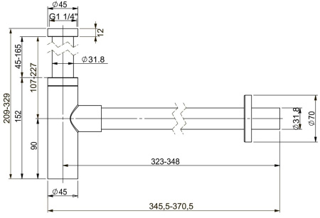 Металлический сифон для раковины Vimarr Drainage 5180074000, золото