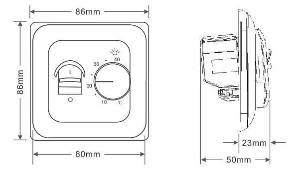 Терморегулятор Vimarr (белый) механический/до3,5 кВт (встраиваемый) 540TM70.26-0001