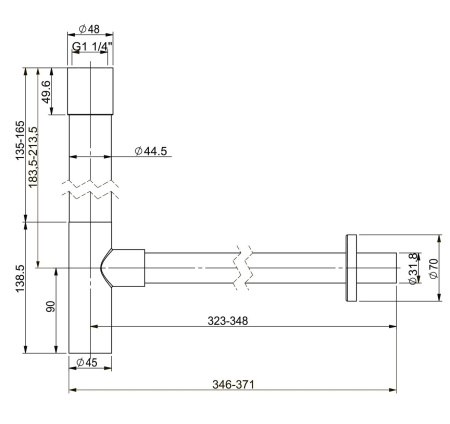 Металлический сифон для раковины Vimarr Drainage 5180061000, хром