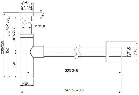 Металлический сифон для раковины Vimarr Drainage 5180074500, розовое золото