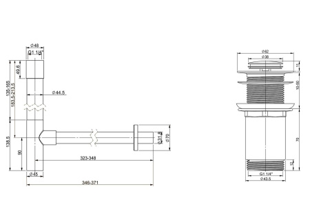 Набор 2 в 1 Vimarr Drainage 5180061002, сифон для раковины, донный клапан без перелива, хром