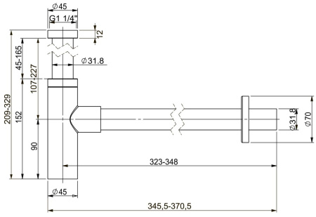 Металлический сифон для раковины Vimarr Drainage 5180071000, хром